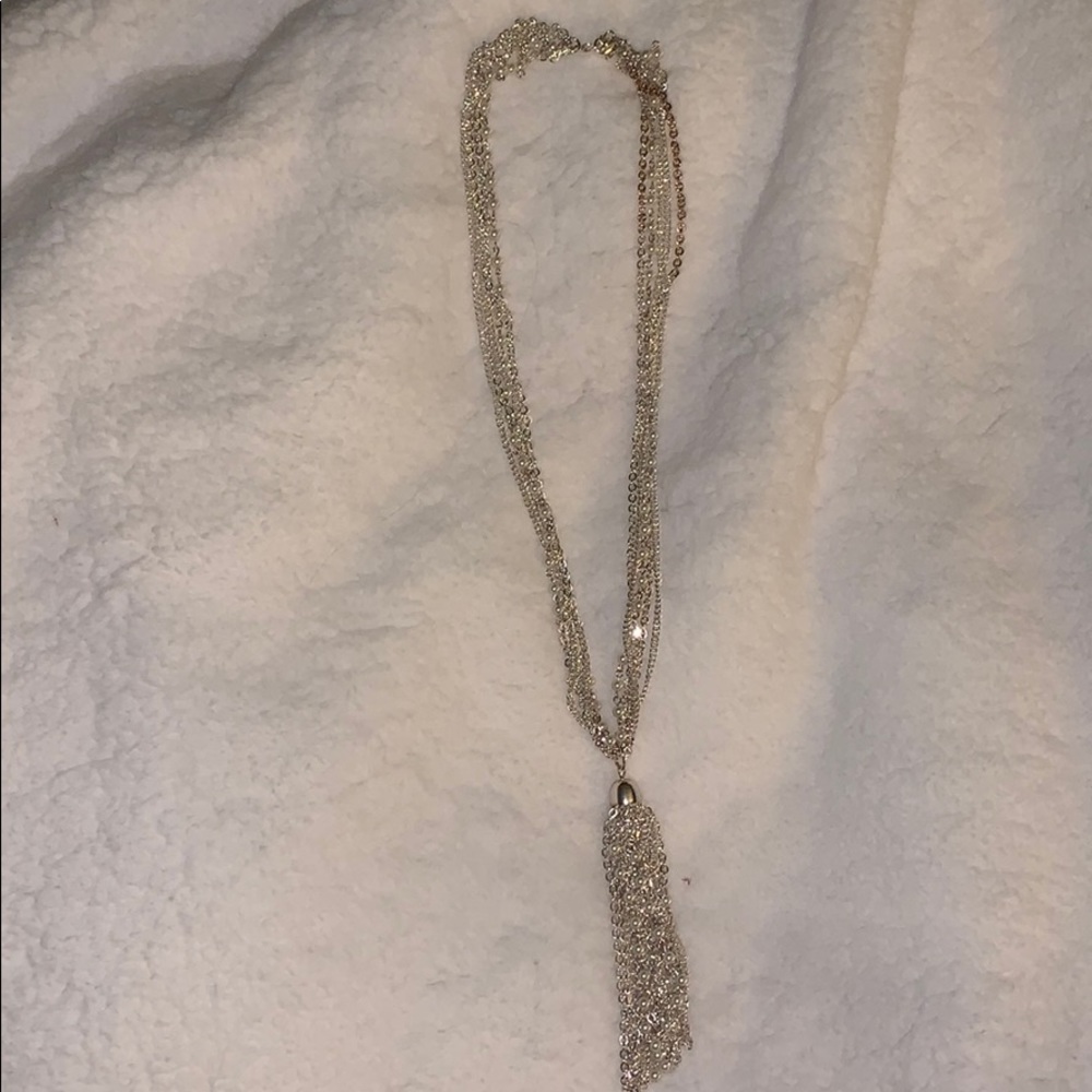Multi-Chain and Pearl Tassel Necklace